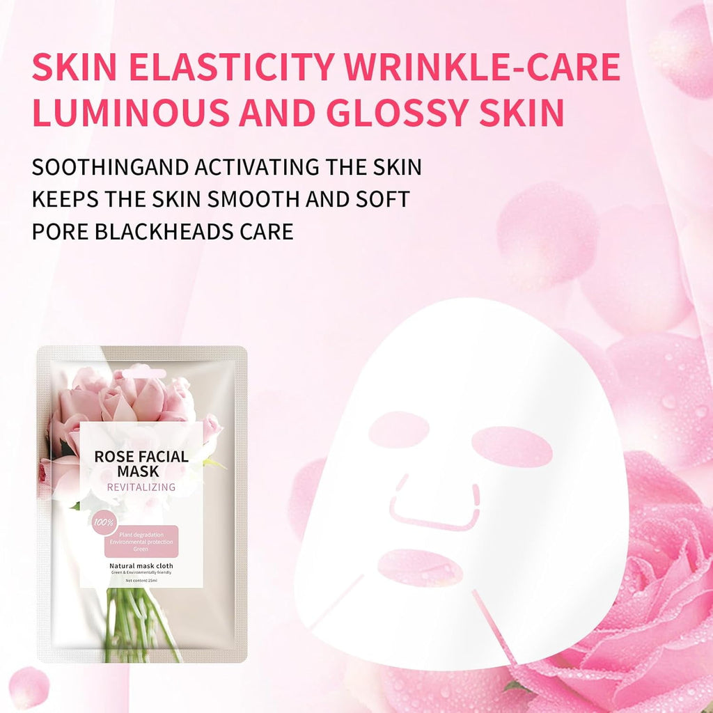 11 Pack Fruit Moisturizing Facial Mask Sheet, Rich in Fruit Essence Face Mask to Brighten and Hydrate Dull Skin