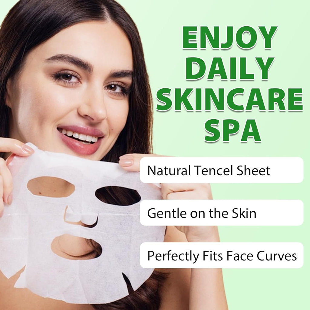 11 Pack Fruit Moisturizing Facial Mask Sheet, Rich in Fruit Essence Face Mask to Brighten and Hydrate Dull Skin