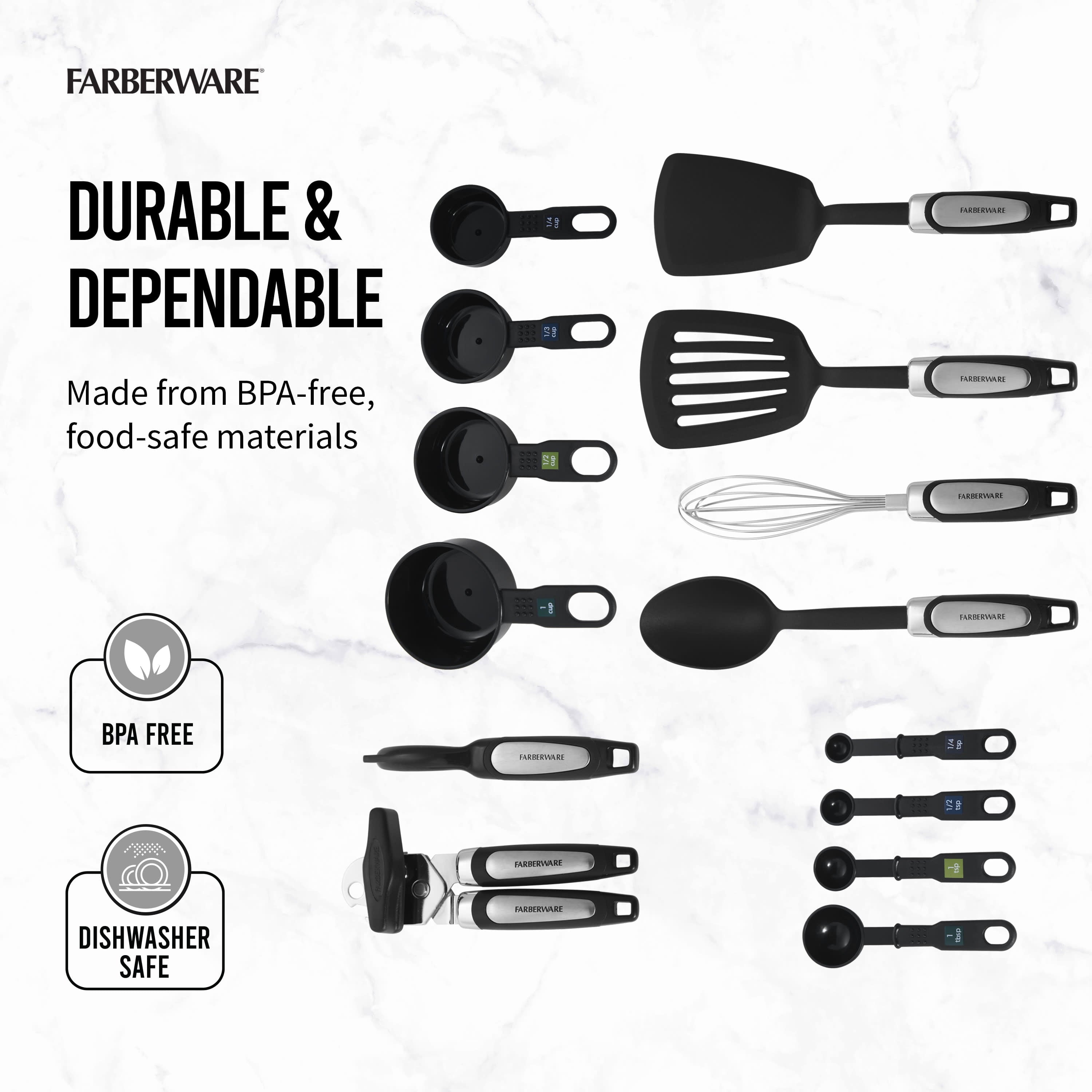 14-Piece Kitchen Tool and Gadget Kitchen Utensil Set in Black