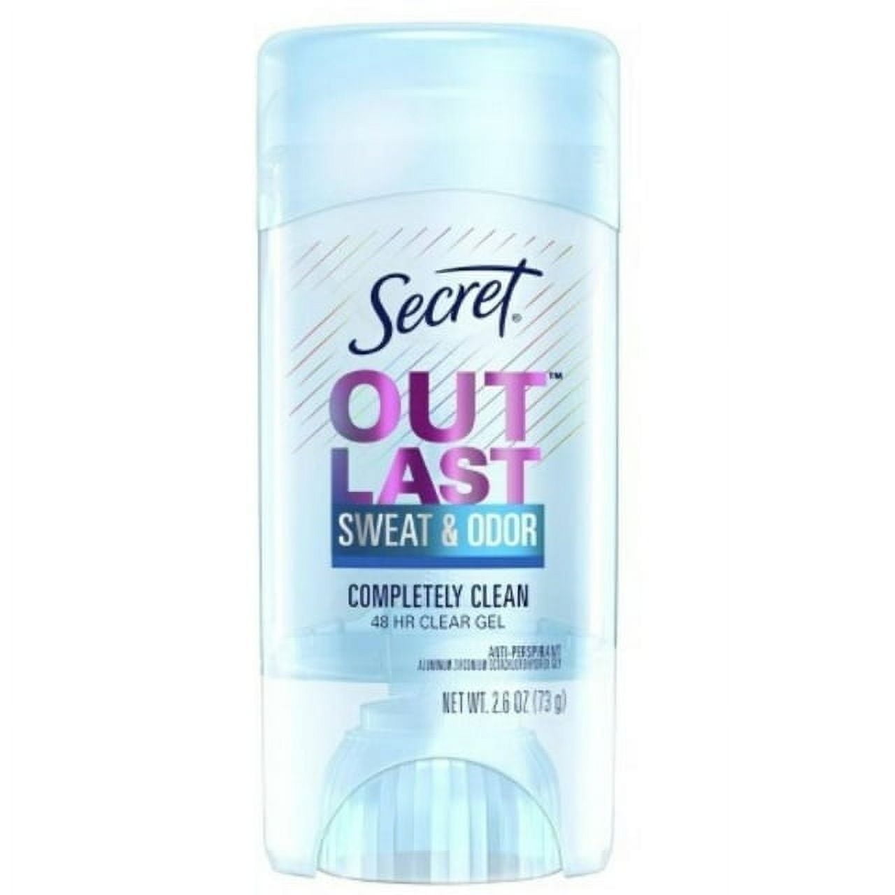 Outlast Antiperspirant &amp; Deodorant Clear Gel, Completely Clean 2.6 oz (Pack of 2)