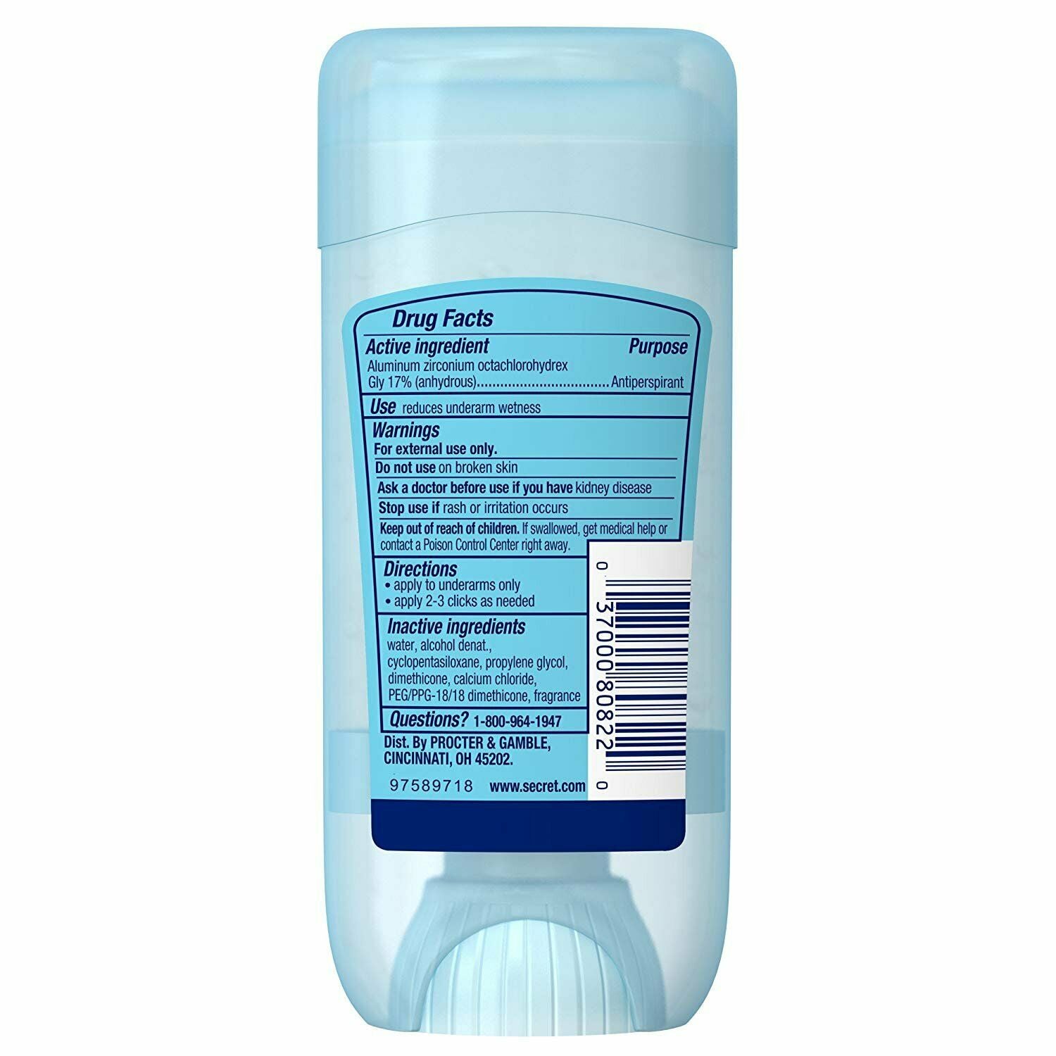 Outlast Antiperspirant &amp; Deodorant Clear Gel, Completely Clean 2.6 oz (Pack of 2)
