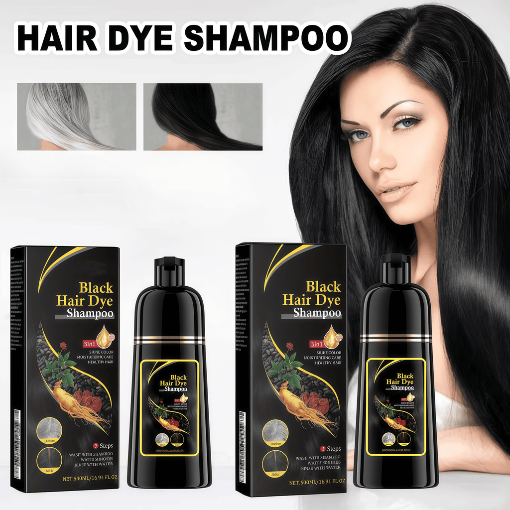 Black Hair Shampoo Organic Natural Plant Hair Dye Plant Essence Permanent Black Hair Color Dye Shampoo for Women Men Cover Gray White Hair