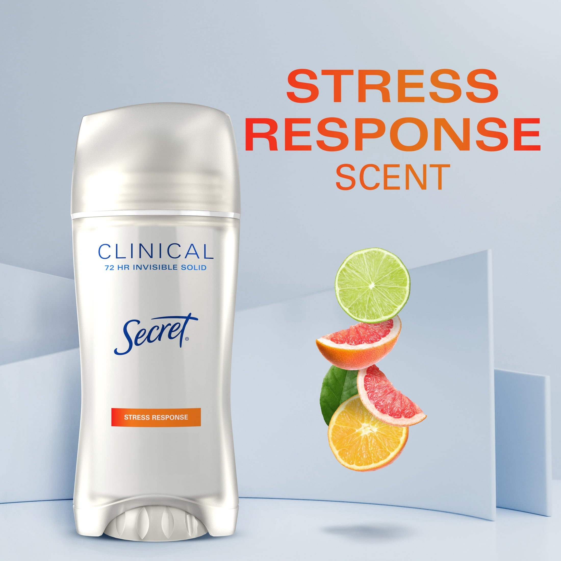 Secret Clinical Strength Invisible Solid Antiperspirant and Deodorant for Women, Stress Response, 2.6 oz 3 Pack