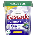 Platinum Plus Dishwasher Pods, Action Pacs Dishwasher Detergent Tabs, Lemon, 62 Count