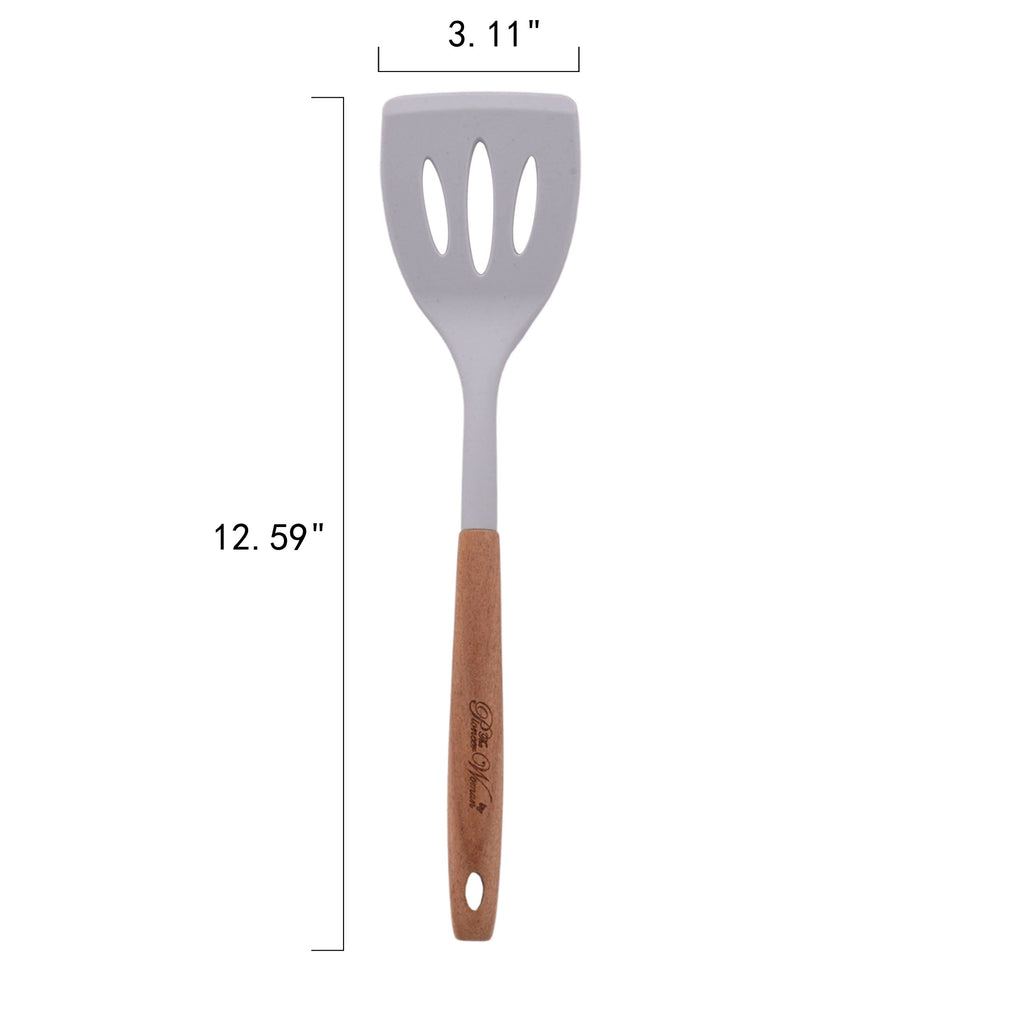 10-Piece Silicone and Acacia Wood Handle Cooking Utensils Set, Blue
