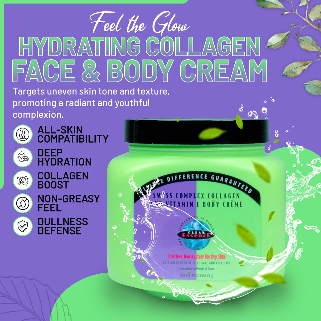 Sensitive Swiss Collagen Vitamin E Creme for Dry Skin - Collagen Moisturizer Face Cream &amp; Body Cream for Uneven Patches &amp; Dull Complexions - Dermatologist Tested Collagen Cream - 19 oz