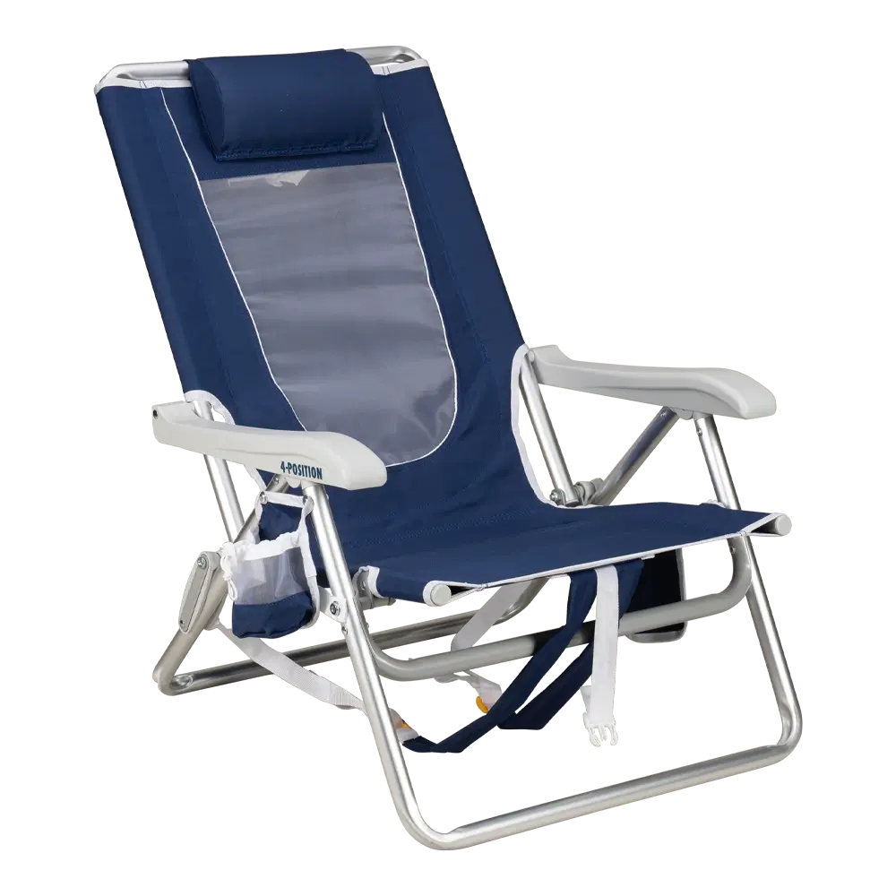 Backpack Beach Chair, Nautical Blue, Front Right Angled