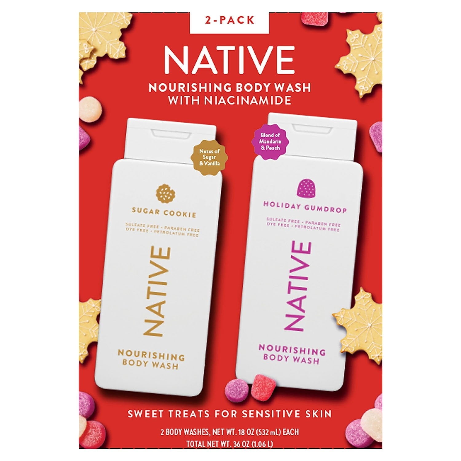Nourishing Body Wash, Holiday Variety Pack, 18 Fluid Ounce (Pack of 2)