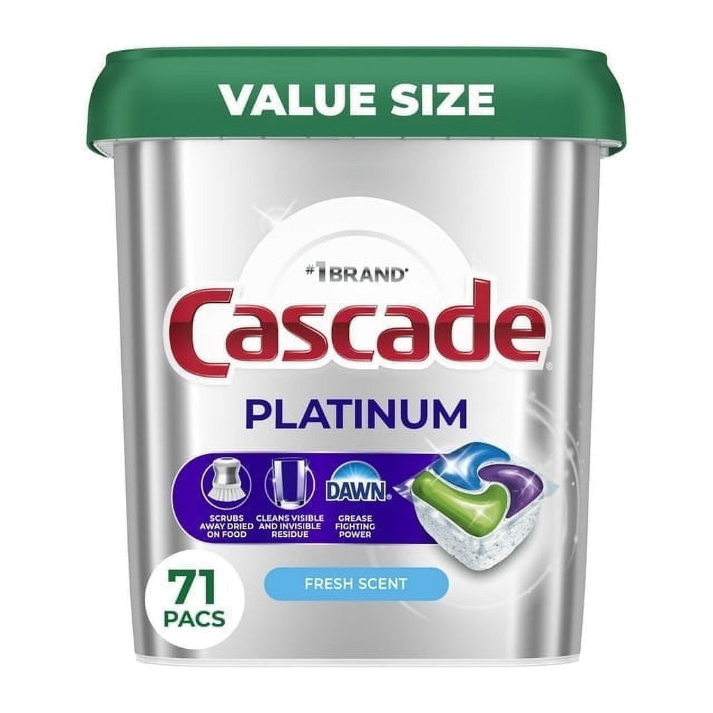 Platinum Dishwasher Pods, Action Pacs Dishwasher Detergent Tabs, Fresh, 71 Count (Pack of 2)