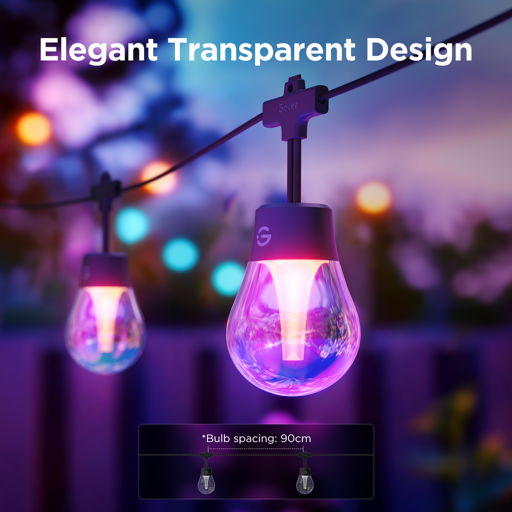 48ft Smart Outdoor Clear Bulb String Lights