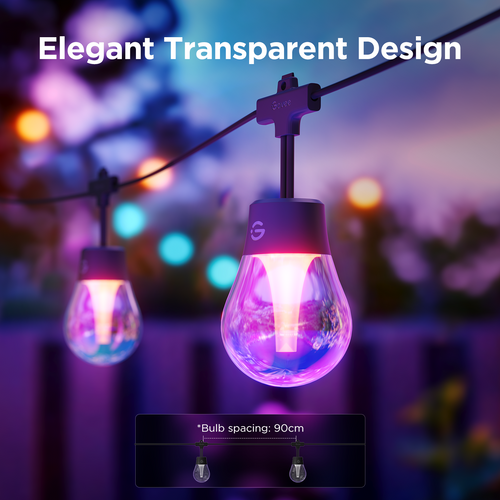 48ft Smart Outdoor Clear Bulb String Lights