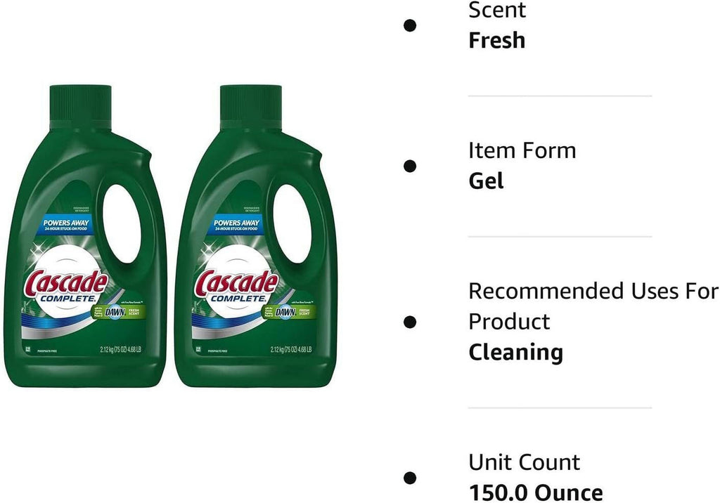 Complete Gel All-in-1 Dishwasher Detergent - 75 oz - Fresh - 2 pk