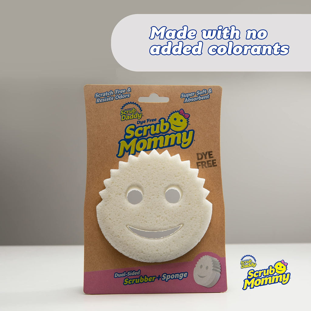 Scrub Mommy Dual-Sided Sponge - Dye Free, Scratch-Free, Odor Resistant - 2 Pack
