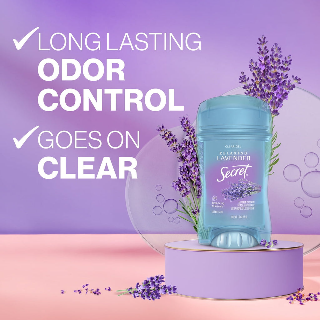 Antiperspirant Deodorant for Women, Fresh Clear Gel, Lavender, 2.6 oz