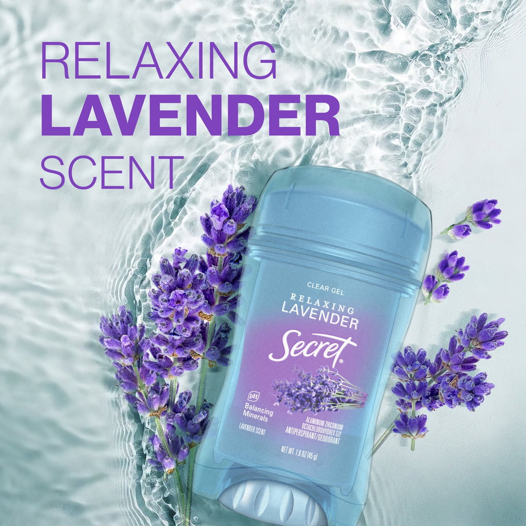 Antiperspirant Deodorant for Women, Fresh Clear Gel, Lavender, 2.6 oz
