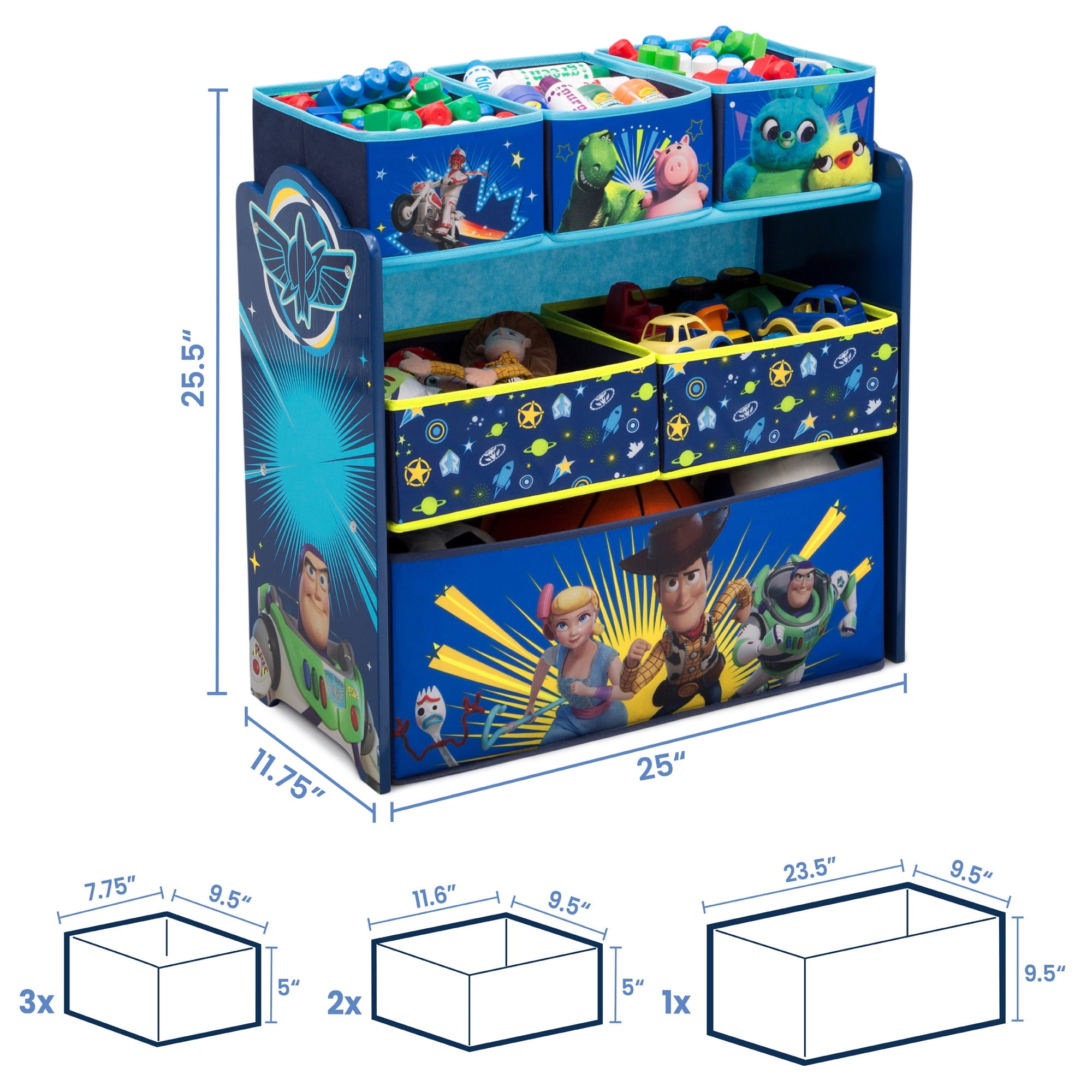 Design and Store 6 Bin Toy Storage Organizer by