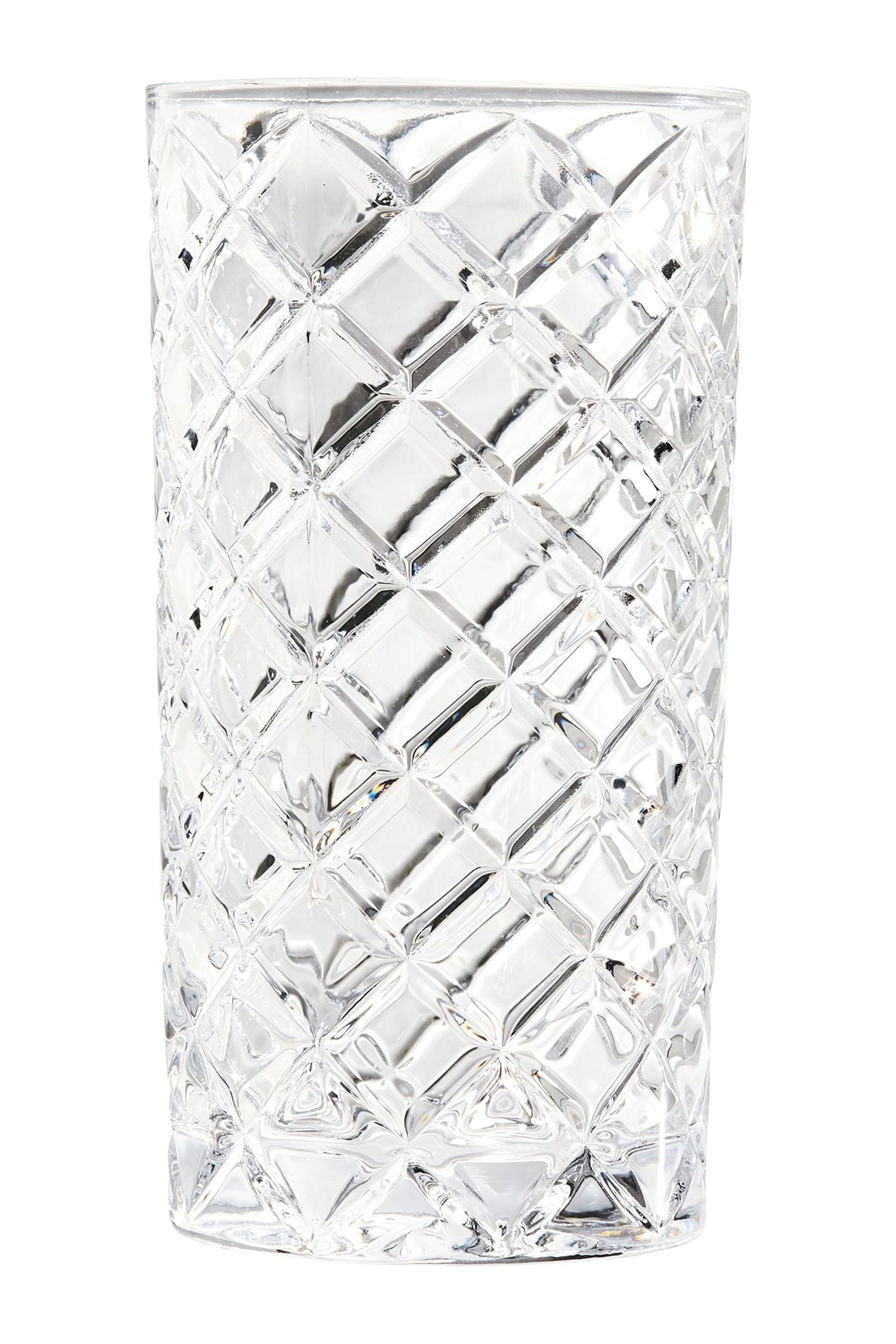 Better Homes &amp; Gardens Diamond Cut Tumbler Clear Drinking Glass, 8 Pack