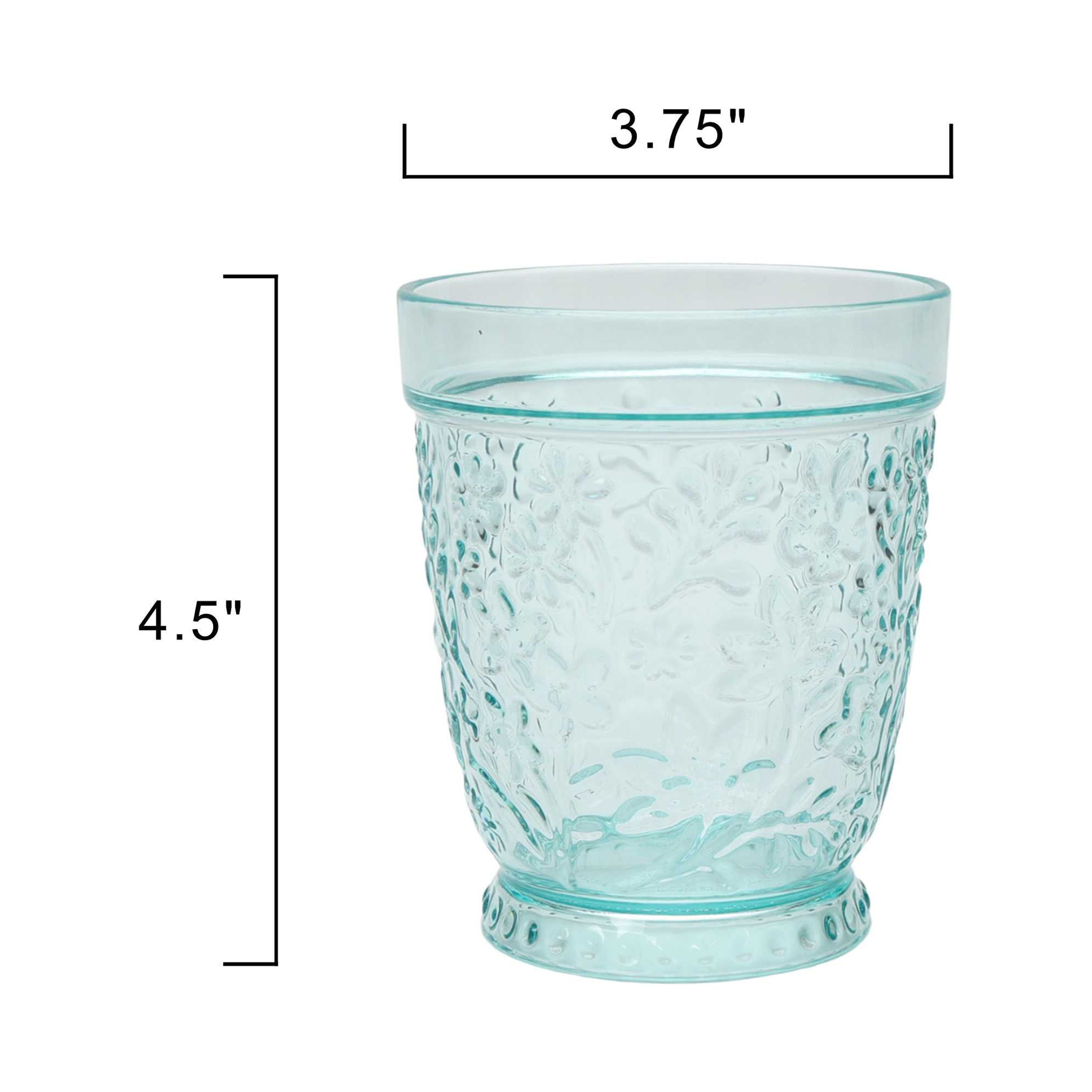 (2 pack) 16-Ounce Embossed Tritan Plastic Ditsy Tumbler, Teal