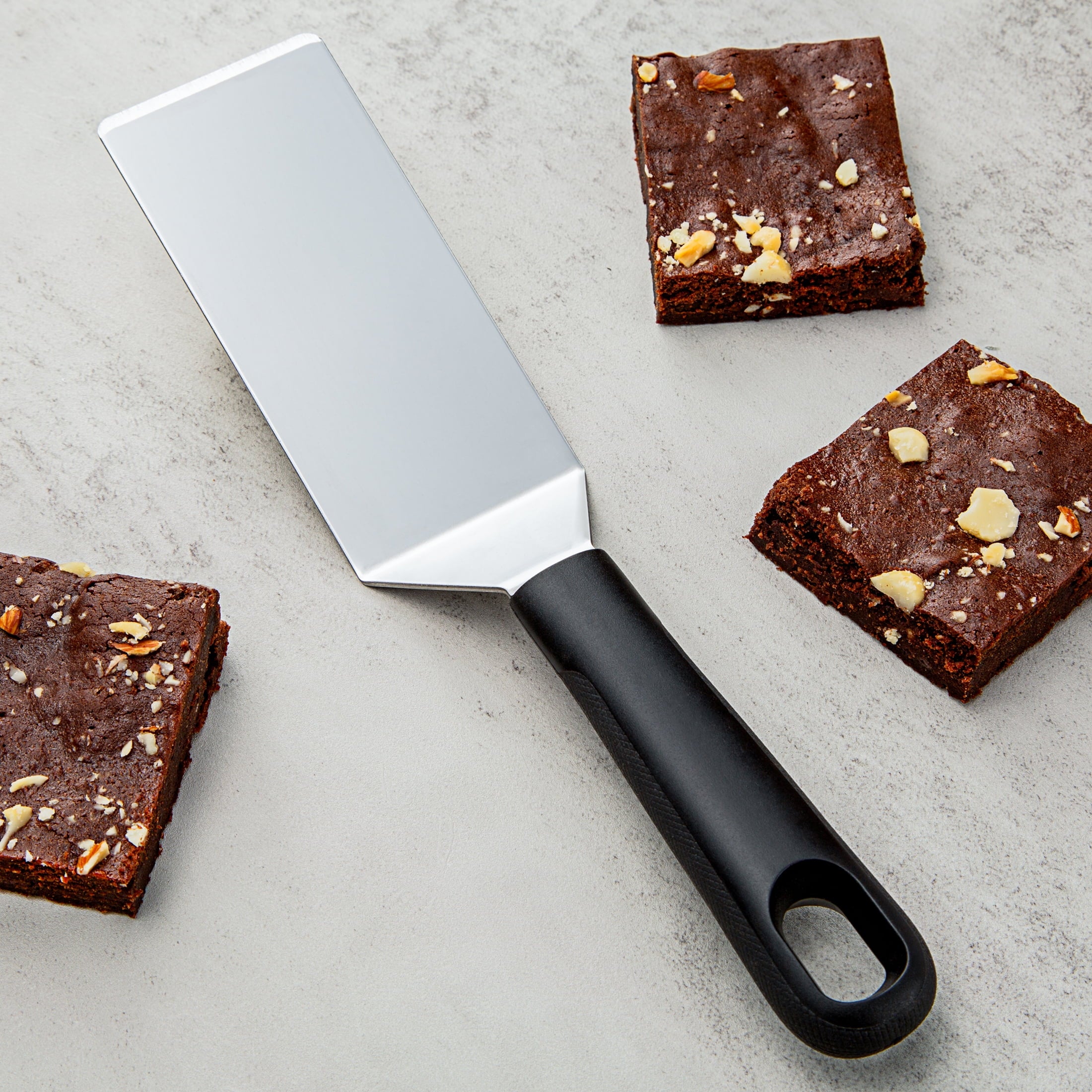 Stainless Steel Mini Dessert Spatula with Softgrip Handle for Serving Pancakes or Desserts