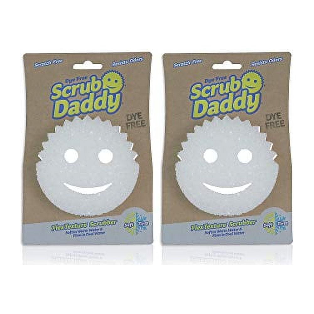 Sponge - Dye Free - Scratch-Free Scrubber for Dishes and Home, Odor Resistant, Soft in Warm Water, Firm in Cold, Deep Cleaning, Dishwasher Safe, Multi-use, 1ct (2 pack)