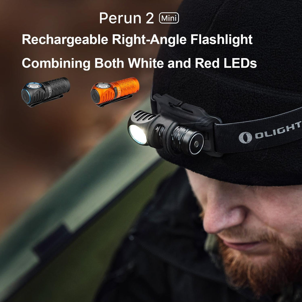 Perun 2 Mini 1100 Lumens LED Rechargeable Headlamp, Black
