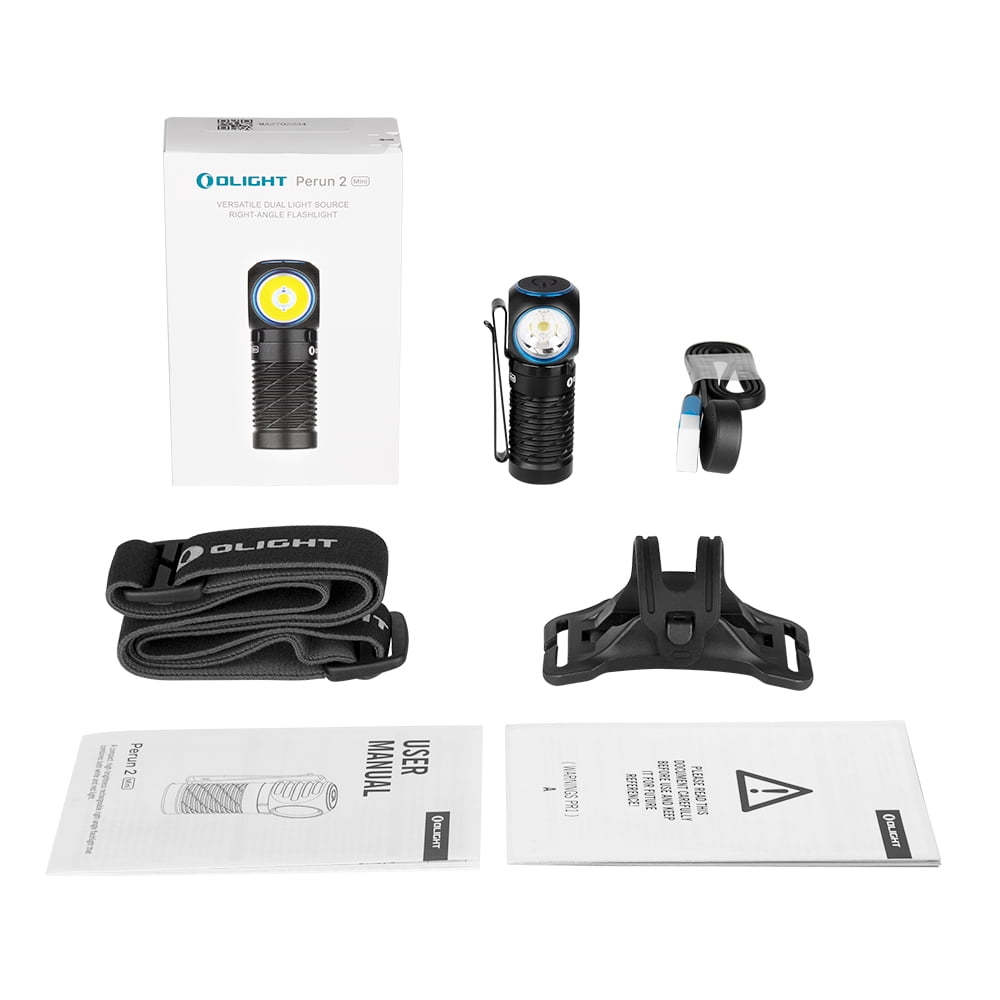 Perun 2 Mini 1100 Lumens LED Rechargeable Headlamp, Black