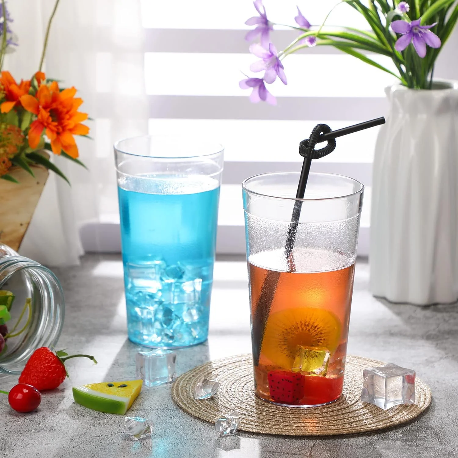 12oz Unbreakable Drinking Glasses Set of 12, for Gifts, , , Drinkware Cups Water Tumbler