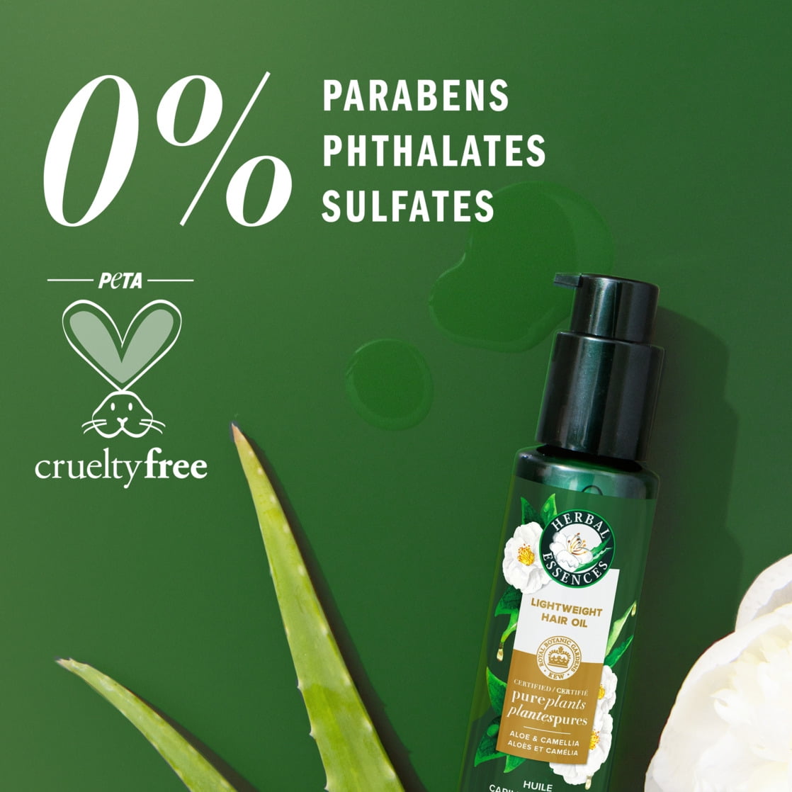 Lightweight Hair Oil, Certified Pure Plants, with Aloe and Camellia Flower Oil, 3.2 fl oz
