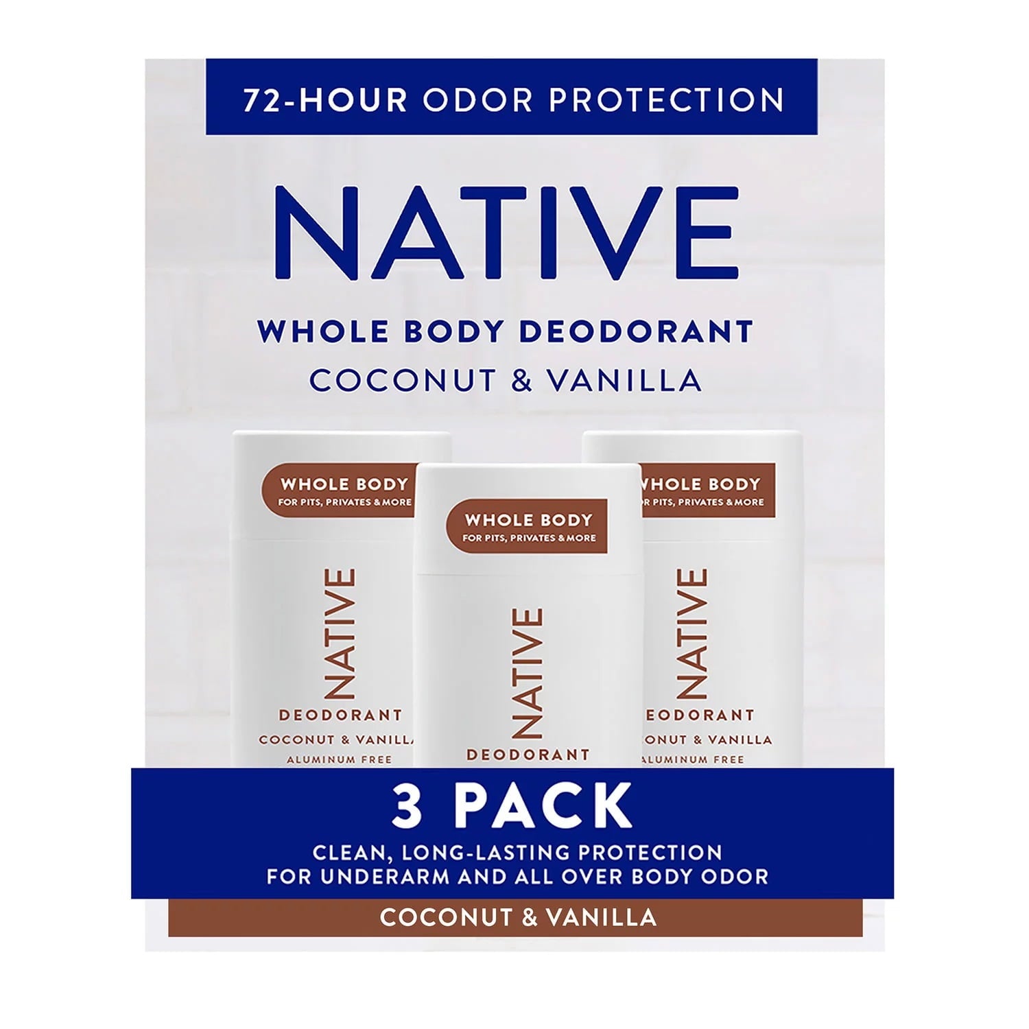 Whole Body Aluminum-Free Deodorant, Coconut &amp; Vanilla, 2.3 Ounce (3 Pack)