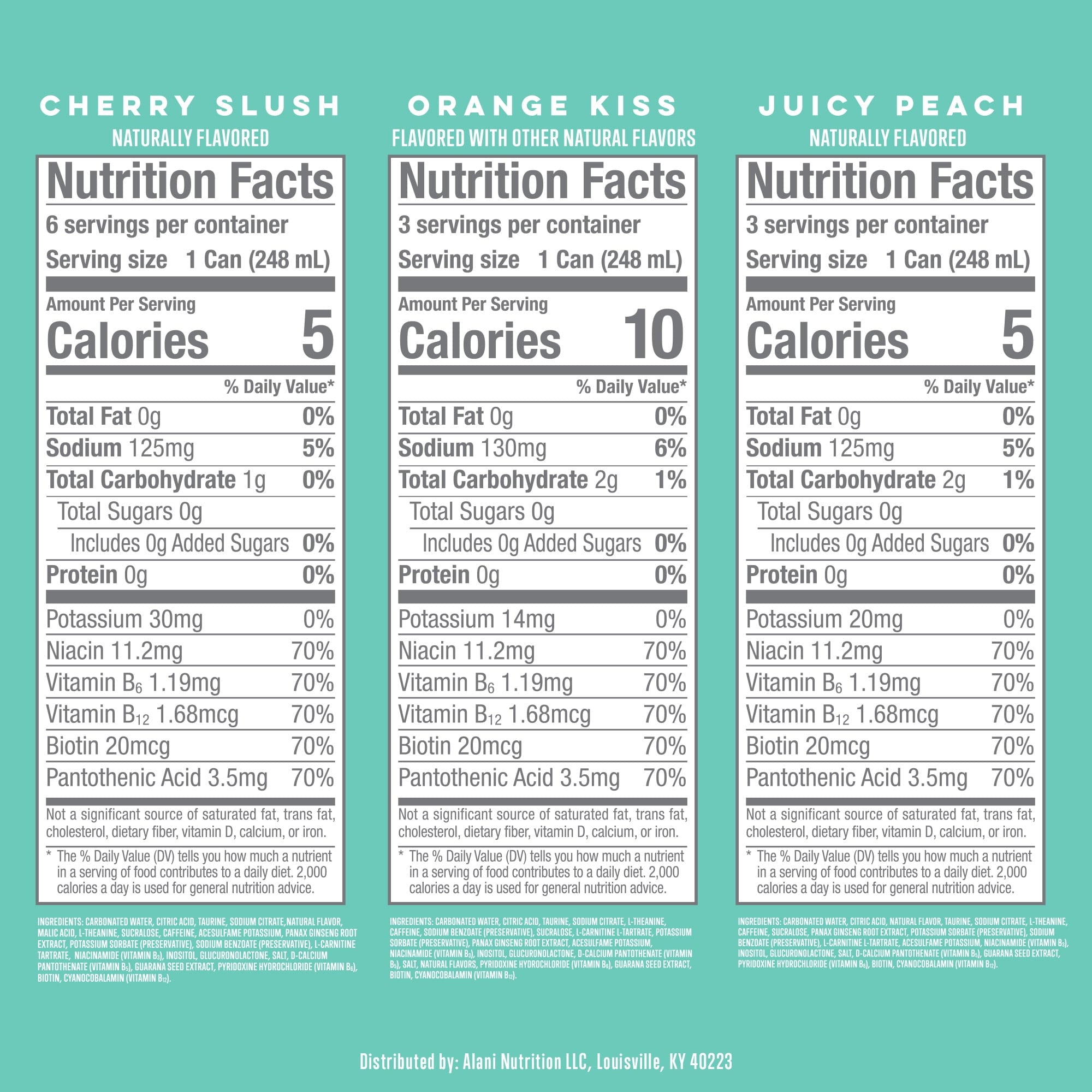 Mini Variety Pack Cherry Slush, Juicy Peach, Orange Kiss, 8.4 fl oz, pack of 12