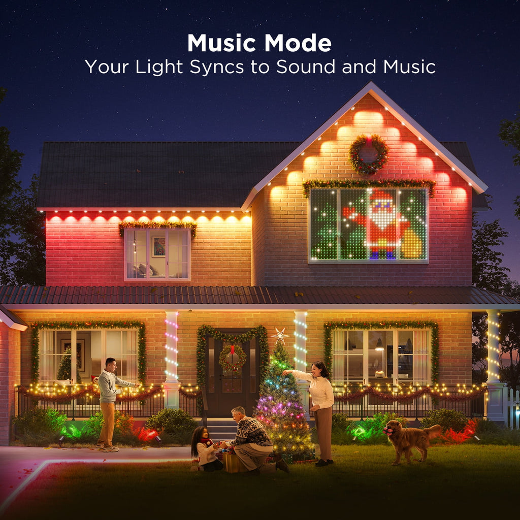 Permanent Outdoor Light 2 (Elite), RGBICW 16 Million Colors Outside Lights with 100 preset modes,IP67 Waterproof,Holiday Decorations For Christmas,Google,Alexa Support,50ft,White
