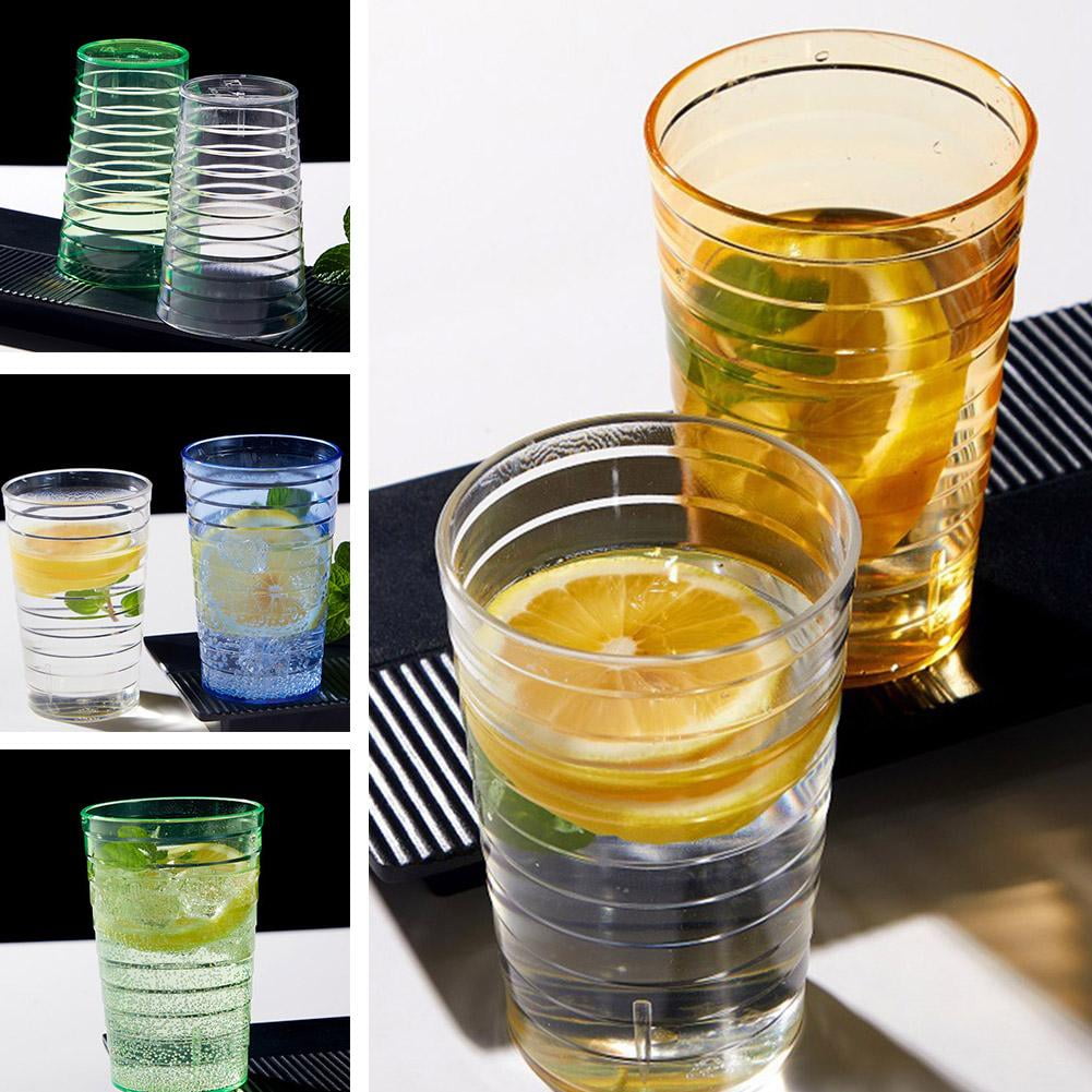 Plastic Juice Cups Set Colorful Drinkware for Beverage Cocktail Beer Bar Restaurant Unbreakable Tumblers Glasses for Home Party Commercial Use