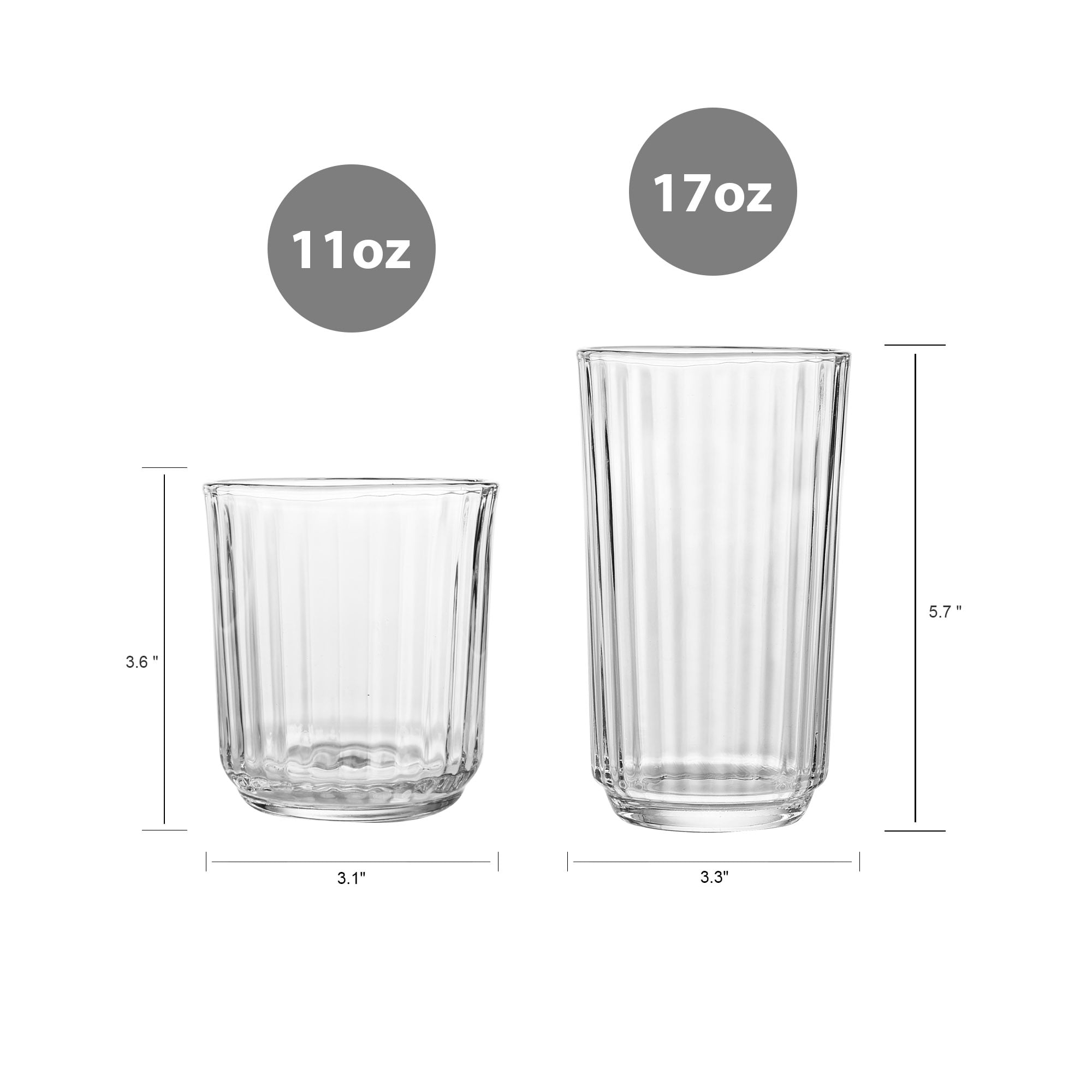 Better Homes &amp; Gardens Panello 12-Piece Clear Drinkware Set