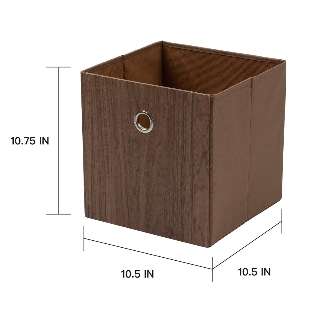 Collapsible Fabric Cube Storage Bins (10.5" x 10.5"), Blue Cove, 4 Pack