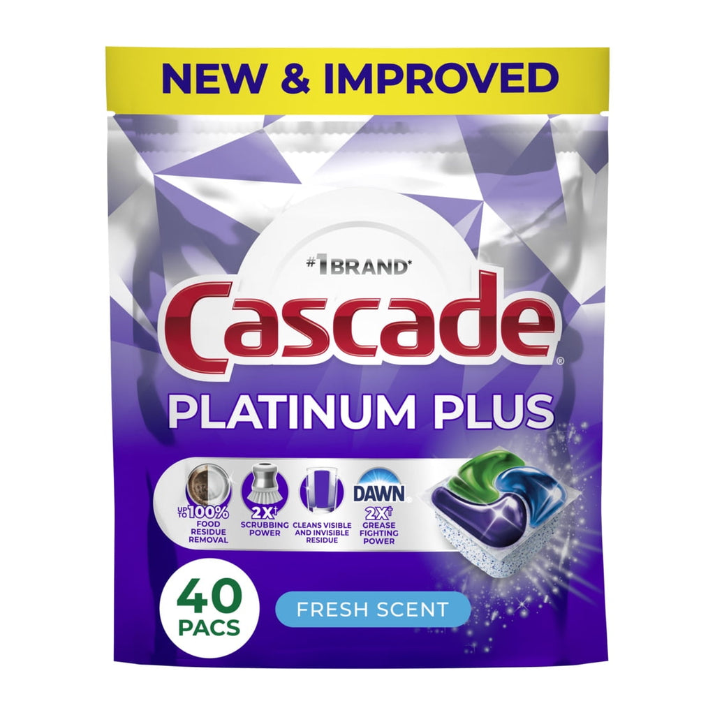 Platinum Plus Dishwasher Pods, Dishwasher Detergent, Dish Detergent Soap, Fresh, 40 Count