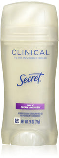 Antiperspirant And Deodorant For Women, Clinical Strength Invisible Solid, Clean Lavender Scent, 2.6 Oz