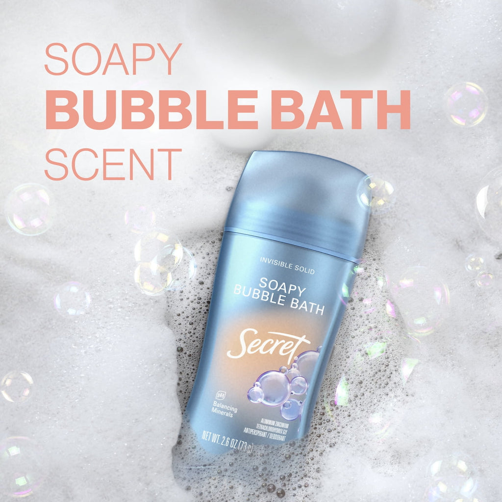 Fresh Invisible Solid Antiperspirant &amp; Deodorant for Women, Bubble Bath, 2.6oz