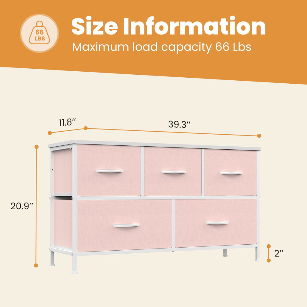9 Drawers Fabric Dresser for Bedroom, Drawer Organizer Storage Cabinet for Closet, Clothes, TV Stand, Light Gary