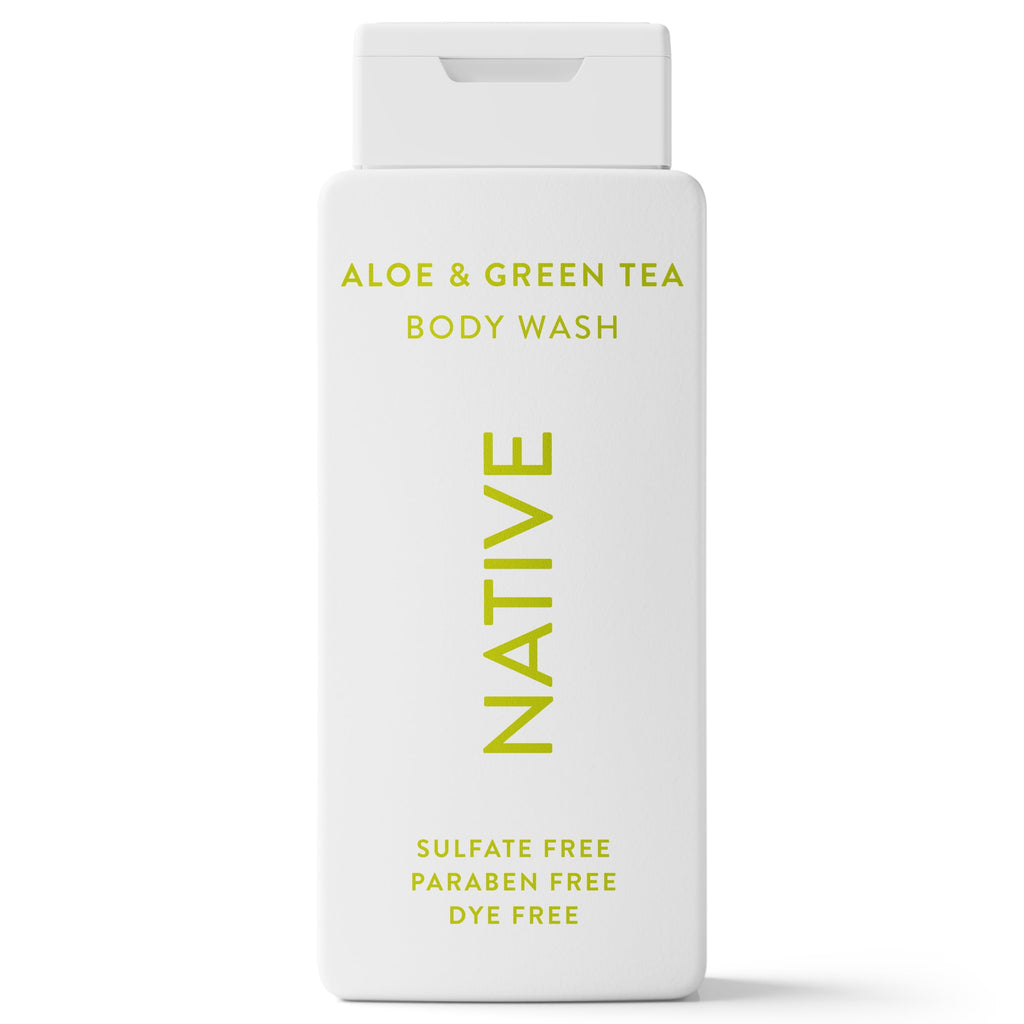 Body Wash, Aloe &amp; Green Tea, Sulfate Free, Naturally Derived Ingredients, 24hr Freshness, for Women &amp; Men, 18 fl oz