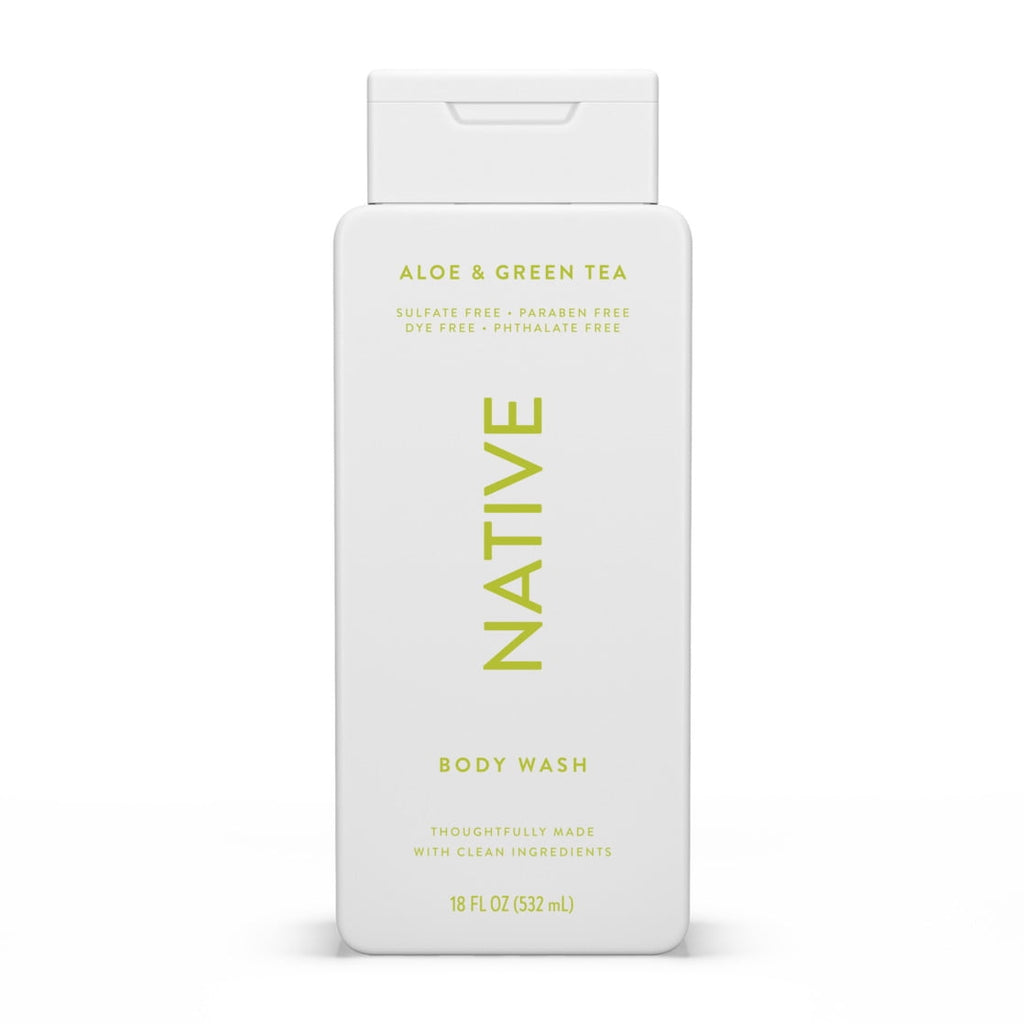 Body Wash, Aloe &amp; Green Tea, Sulfate Free, Naturally Derived Ingredients, 24hr Freshness, for Women &amp; Men, 18 fl oz