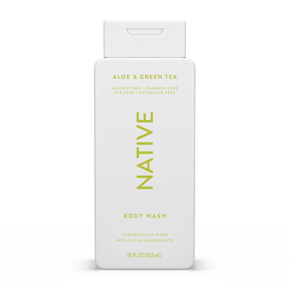 Body Wash, Aloe &amp; Green Tea, Sulfate Free, Naturally Derived Ingredients, 24hr Freshness, for Women &amp; Men, 18 fl oz