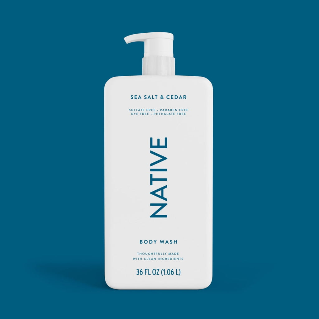 Body Wash, Sea Salt &amp; Cedar, Sulfate Free, Naturally Derived Ingredients, 24hr Freshness, for Women &amp; Men, 36 fl oz