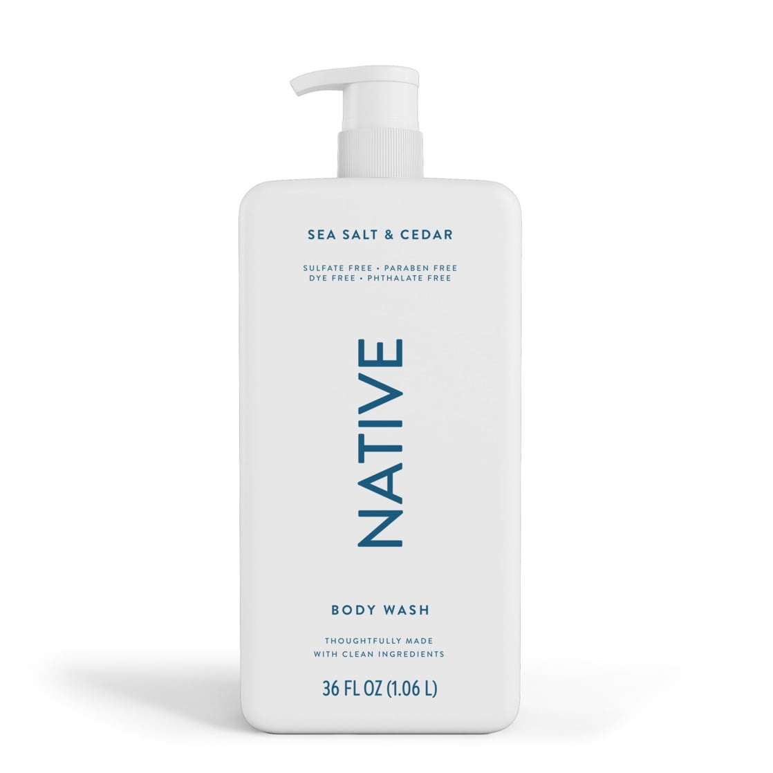 Body Wash, Sea Salt &amp; Cedar, Sulfate Free, Naturally Derived Ingredients, 24hr Freshness, for Women &amp; Men, 36 fl oz