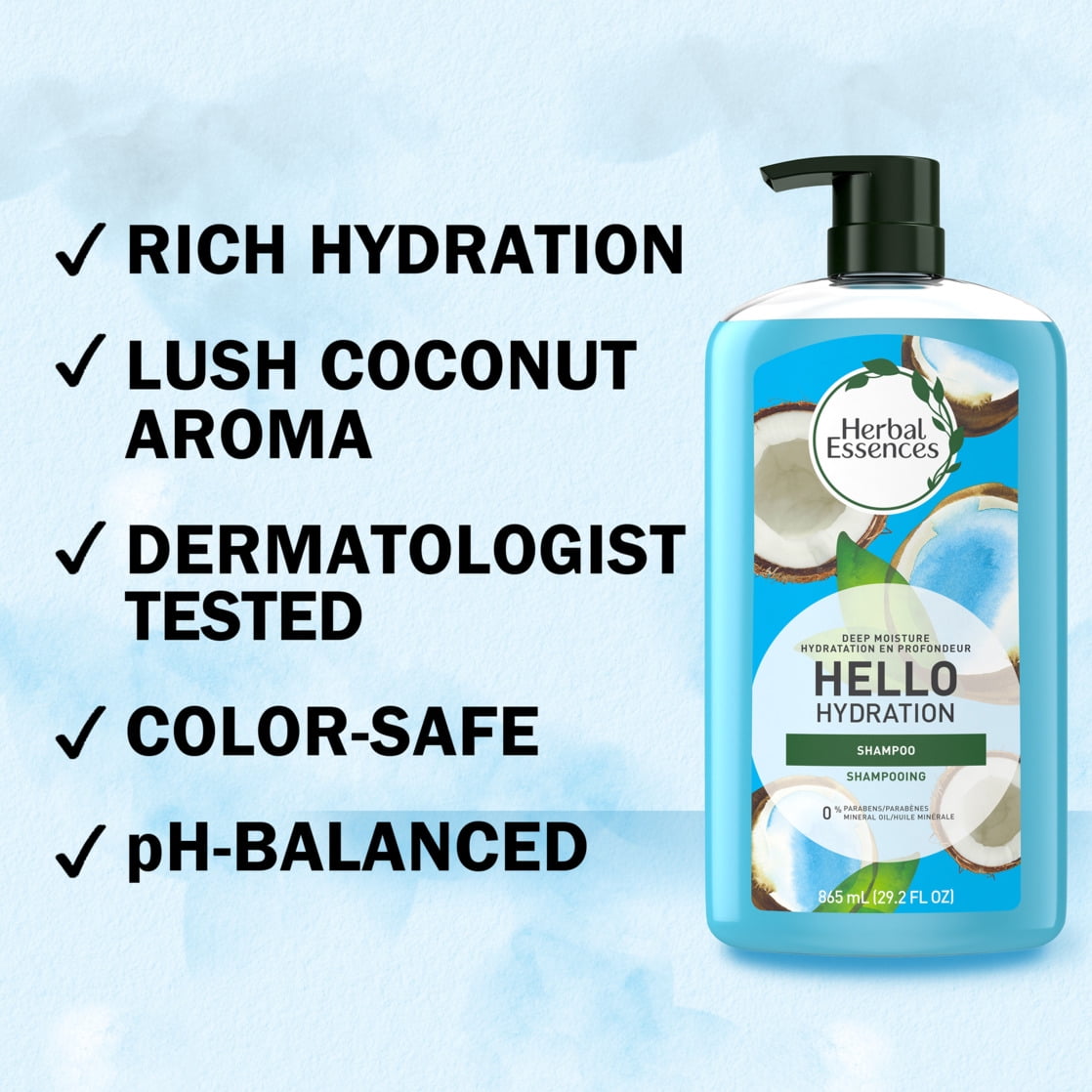 Herbal Hydration Deep Moisture Daily Shampoo with Coconut, 29.2 fl oz