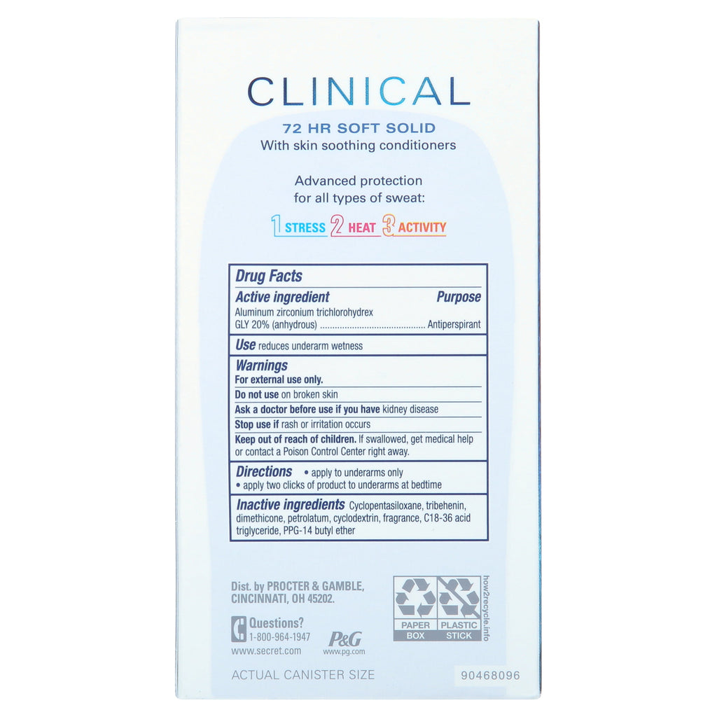 Clinical Strength Soft Solid Female Antiperspirant and Deodorant, Stress Response, 1.6 oz