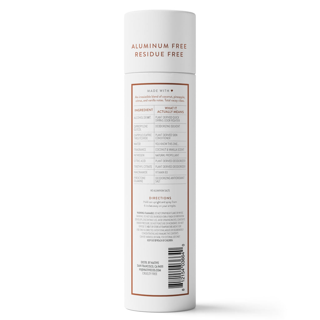 Deodorant &amp; Body Spray, Aluminum Free, Coconut &amp; Vanilla, for Women and Men, 3.5 oz