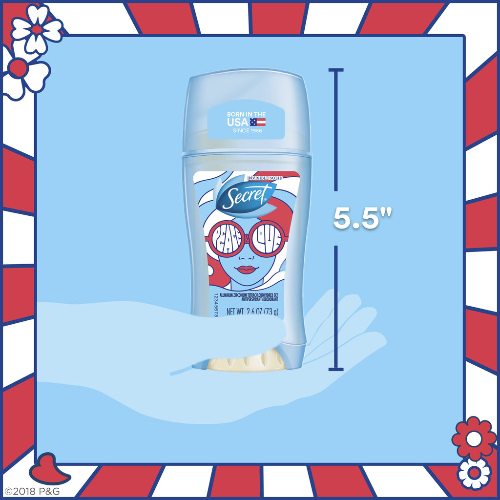 Invisible Solid Antiperspirant &amp; Deodorant, Peace &amp; Love, 2.6 oz