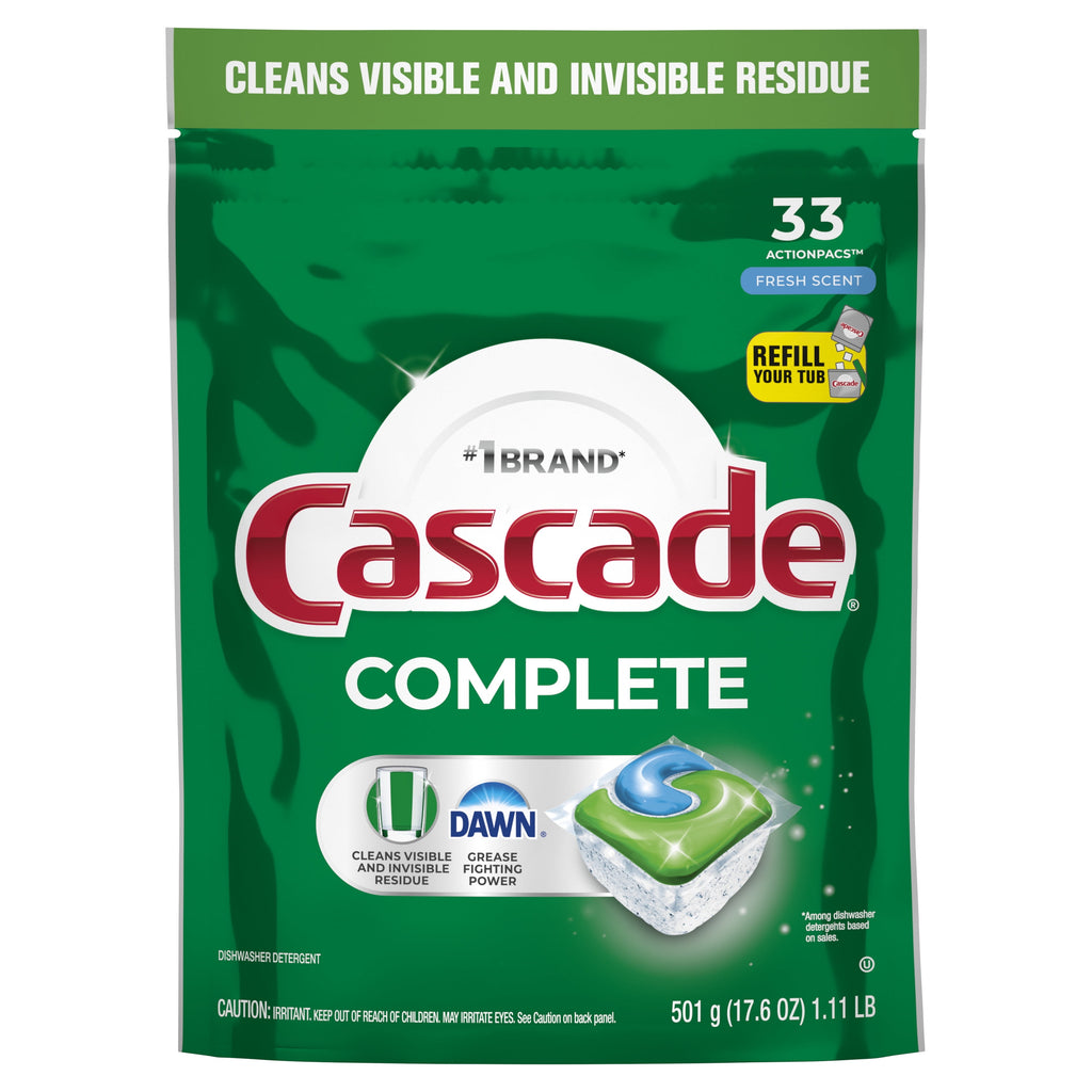 Complete Dishwasher Pods, Dishwasher Detergent, Dish Detergent Soap, Fresh, 33 Count