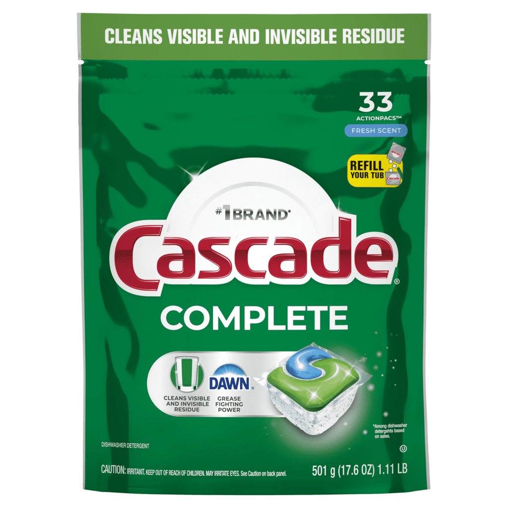 Complete Dishwasher Pods, Dishwasher Detergent, Dish Detergent Soap, Fresh, 33 Count