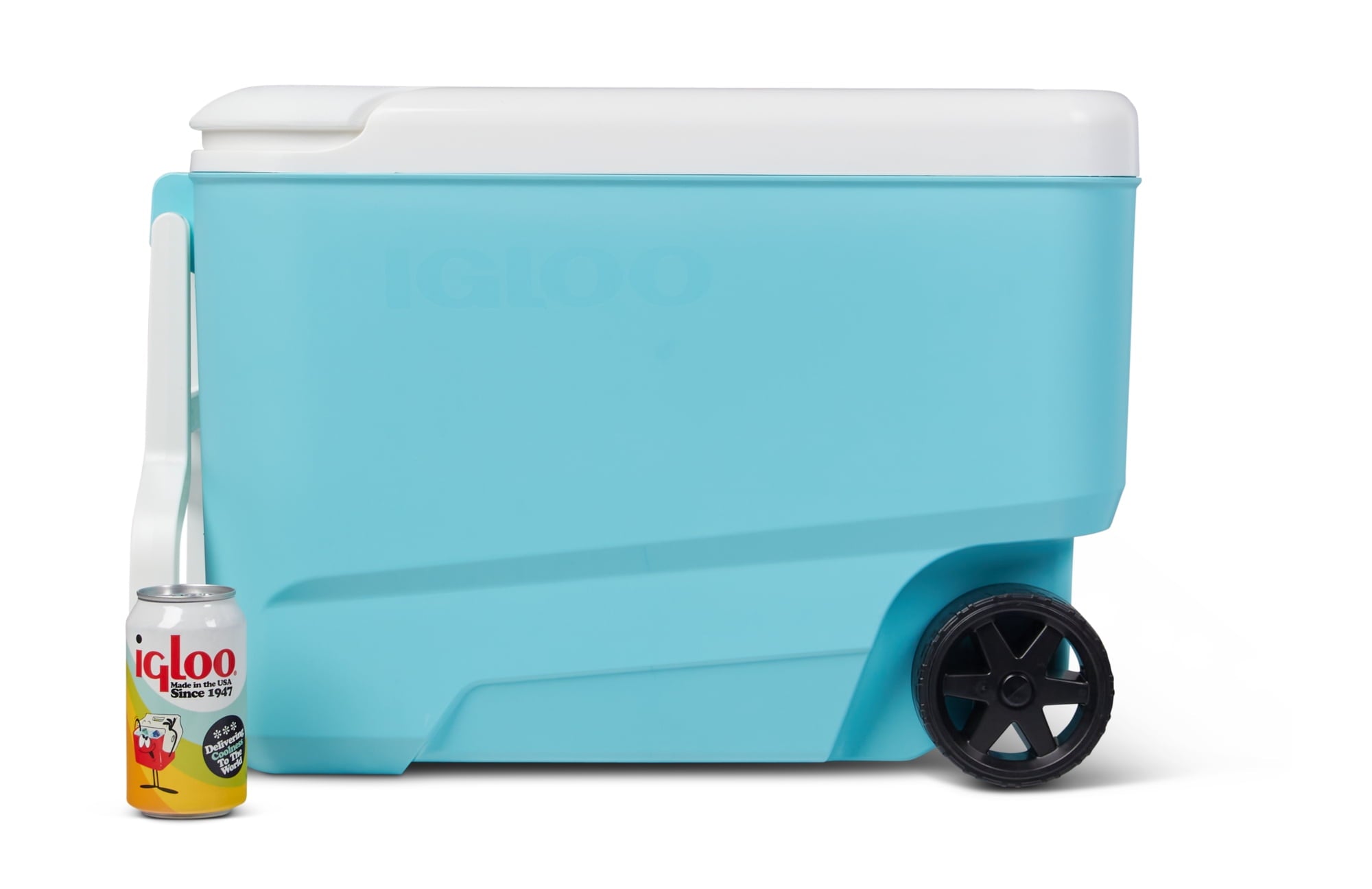 38 qt. 'Wheelie Cool' Hard Ice Chest Cooler with Wheels - Blue